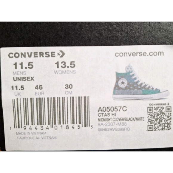 Men Sz 11.5 Converse Chuck Taylor All-Star 70s Hi Offspring‎ Blk Paisley Bandana